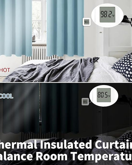 BGment Room Darkening Curtains 72 Inches Long - Grommet Thermal Insulated Drapes Window Treatment Curtains for Bedroom, 2 Panels, 42 x 72 Inch, Greyish Blue