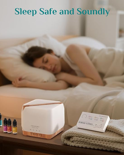 ASAKUKI Essential Oil Diffuser 700ml, Ultrasonic Aromatherapy Humidifier with Top 6 Essential Oils Set, 7 LED Colors, Timer & Auto-Off, Large Room Diffuser