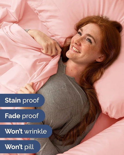 Extra Deep Queen Sheet Set - 6 Piece Breathable & Cooling Sheets - Hotel Luxury Bed Sheets Set - Easy & Secure Fit - Soft, Wrinkle Free & Comfy Sheets Set - Baby Pink Sheet Set with Extra Deep Pockets