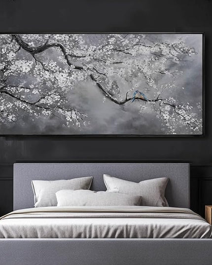 Artexist Flower Canvas Wall Art Black and White Wall Poster Scenery Wall Decor 36"x70" Print Pictures for Dining Room Area Bedroom Artwork