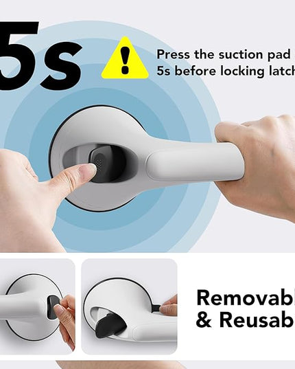 2 Pack 16 Inch Grab Bars for Bathtubs and Showers for Seniors, Heavy Duty Shower Handle for Elderly, Suction Cup Removable Handrails Handicap Bath Grip Bathroom Safety Grips (White and Black