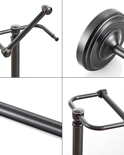 Toilet Paper Holder Stand, Oil Rubbed Bronze Toilet Paper Holder Free Standing, Post Pivoting Design & Stable Weighted Base SUS304 Stainless Steel for Bathroom（Mega Roll）