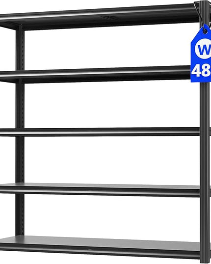 48" W Garage Shelving Heavy Duty 3030Lbs Storage Shelf 5 Tier Adjustable Shelving Units Metal Garage Storage Shelves for Basement, Commercial, Warehouse, Industrial, 72" H x 48" W x 24" D,
