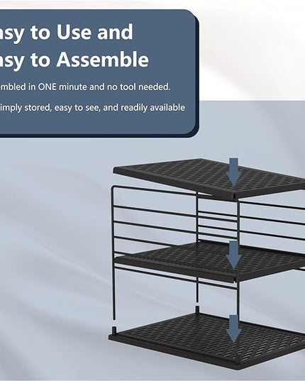 Pantry Organizer- Divided Compartment Holder for Aluminum Foil, Wraps & Baggie Boxes, Upgraded Shelf Storage