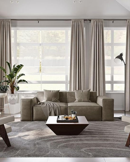 POVISON 83" Modular Sectional Sofa for Living Room Modern Large Sectional Couches Velvet Loveseat Oversized Deep Seat Sofa Set 2 Seater Big Comfy Cloud Couch for House Office
