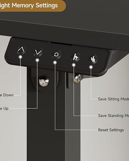 63x30 Inch Adjustable Standing Desk with 4 Legs, Stand up Desk Features a Spacious Rectangular Top, Dual-Motor Lift, and Memory Presets (28-46Inch) for Home Offices or Computer Workstations, Black