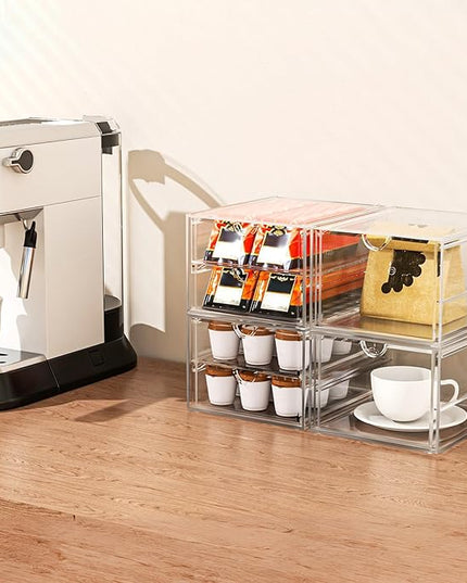 Versatile Acrylic Makeup Organizer, Drawer Organizer - Transparent Desktop Storage for Cosmetics, Office Supplies & More - Clear Organizer for Home & Office Use