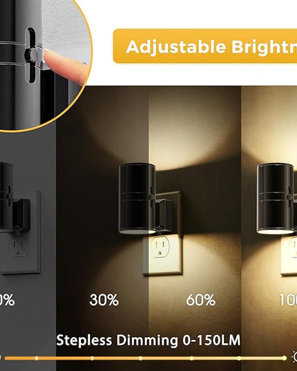 L LOHAS LED Night Light, Automatic Night Lights Plug into Wall, 2 Pack Nightlights with Light Sensor, 3000K Soft White 0-100LM Dimmable Modern Nightlight for Kids Bedroom Hallway