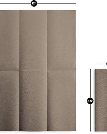 100 Linen-Feel Colored Paper Napkins - Decorative Cloth-Like Beige Dinner Napkins - Soft And Absorbent. For Kitchen, Party, Wedding, Bathroom Or Any Occasion. (Pack of 100)