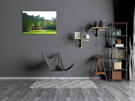 Augusta Golf Course Wall Art Golf Course Picture Poster Canvas Prints - Golf Wall Decor for Living Room Bedroom Home Decorations Framed Artwork Ready to Hang(12''H x 16''W)