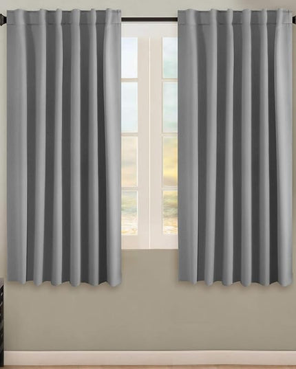 H.VERSAILTEX Blackout Curtains Thermal Insulated Window Treatment Panels Room Darkening Blackout Drapes for Living Room Back Tab/Rod Pocket Bedroom Draperies, 52 x 63 Inch, Grey, 2 Panels