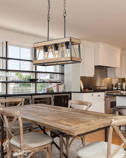 Farmhouse Light Fixtures, 3-Light Adjustable Kitchen Chandeliers Over Table, Vintage Pendant Lighting for Kitchen Island, Rustic Hanging Lights for Entryway Foyer Bathroom Dining Room