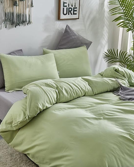 CLOTHKNOW Green King Comforter Set 3Pcs Sage Green Bedding Comforter Sets Pale Green Comforter King Soft Light Green King Size Comforter Set