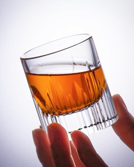 KAMMAK Crystal Whiskey Glasses Set of 2, Luxury 2.03oz Old Fashioned Glasses Stemless, Handcrafted Liquor Glasses, Hand Blown Scotch Cup for Women, Men Barware Gift for Cocktail, Bourbon