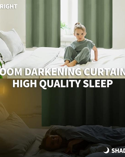 BGment Room Darkening Curtains 72 Inches Long - Grommet Thermal Insulated Drapes Window Treatment Curtains for Bedroom, 2 Panels, 42 x 72 Inch, Grass Green
