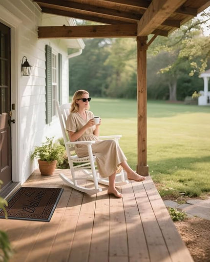Yimobra Welcome Mat, Heavy Duty Sturdy Door Mats for Home Entrance Outdoor Indoor, Front Doormat for Outside Patio Floor Entry Porch Garage Office, Waterproof, Low Profile, 29.5x17, Coffee