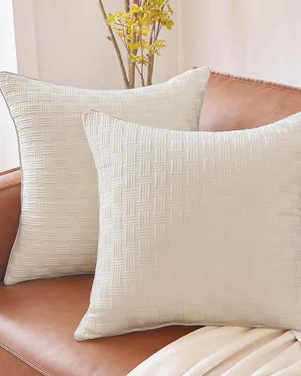 Leeden 22x22 Pillow Inserts Set of 2-22 Inch Decorative Throw Pillow Insert, Soft Fluffy Square Throw Pillows for Couch Bed, Beige Couch Pillow Insert Pair