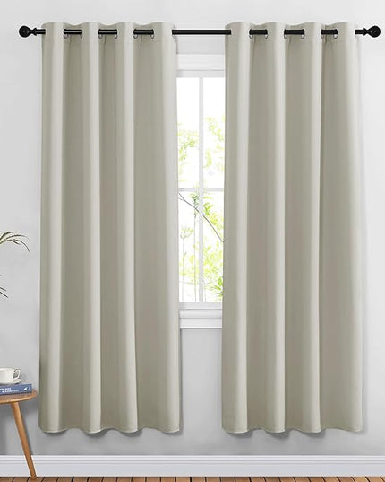 NICETOWN Natural Doorway Curtains 78 inches Long for Bedroom, Grommet Window Treatment Thermal Insulated Privacy Blackout Curtains & Drapes for Living Room, Set of 2, W52 x L78