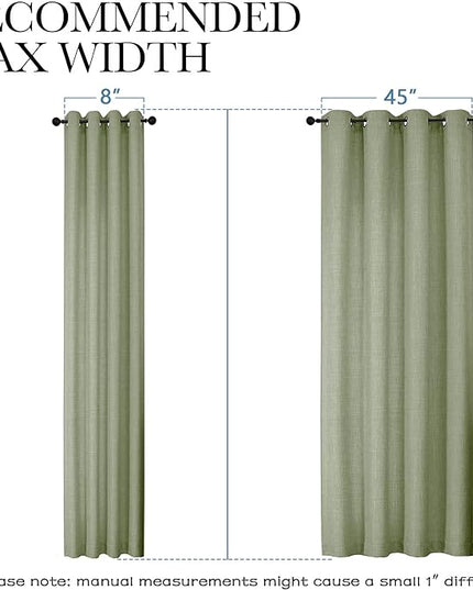 Chyhomenyc Sage Green Curtains 84 Inches Long 2 Panels Set, Light Filtering Faux Linen Textured Soft Airy Window Curtains for Living Room Bedroom, Thick Modern Privacy Grommet Drapes, 50Wx84L, 2PCS