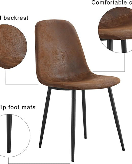 Dining Table Set for 4,Modern Rectangle Dining Table and Fabric Dining Chairs 4, 5 Piece Kitchen Table and Chairs for 4