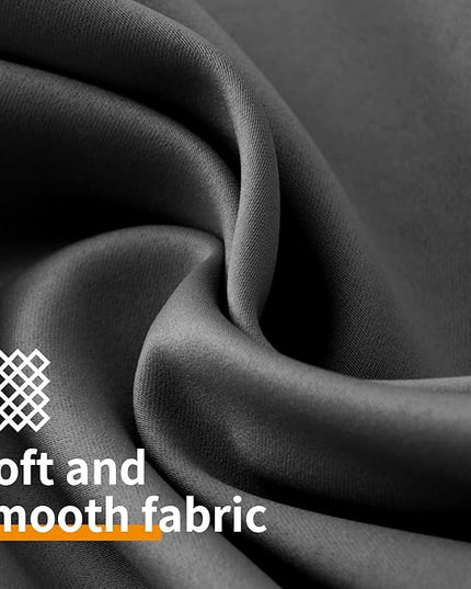 YoungsTex Dark Grey 100% Insulated Blackout Curtains 63 Inches Long for Bedroom Room Darkening Thermal Black Out Window Drapes with Grommet, 2 Panels, 42 x 63 Inch