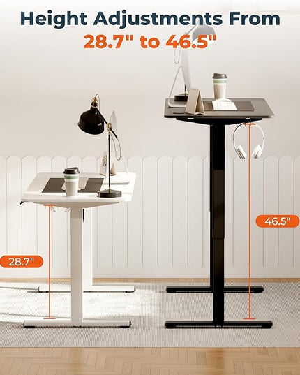 Adjustable Stand Up Desk Standing Desk, 63x24 Inches Home Office Desk with Memory Preset, Computer Workstation Splice Black Top + Black Frame