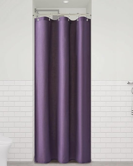Naturoom Purple 36 Inch Shower Curtain - Stall Narrow Half Linen Ultra Thick Fabric Shower Curtain Set with Hooks, Boho Farmhouse Rustic RV Camper Bath Curtains for Bathroom, 36x72