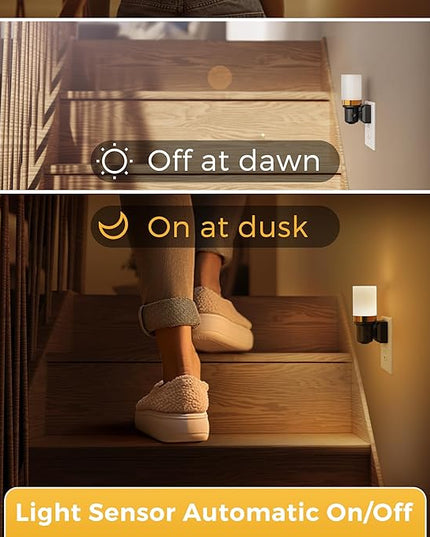 L LOHAS LED Night Light, Night Lights Plug into Wall, Dimmable Nightlight with Auto Light Sensor, 3000K Warm White 0-100LM, Plug in Night Light for Hallway Bedroom Bathroom