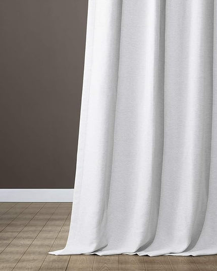 HPD Half Price Drapes Bellino Room Darkening Curtains 96 Inches Long Curtains for Bedroom & Living Room (1 Panel), 50W x 96L, Chalk Off White