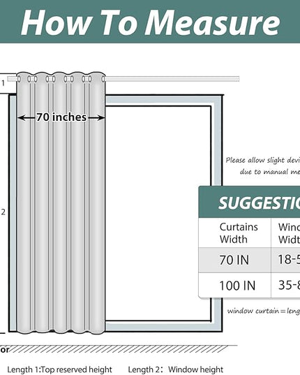 Yakamok Wide Thermal Blackout Patio Door Curtain Panel, Sliding Door Insulated Grommet Curtains, Extra Wide Curtains for Sliding Glass Door, Black, W70 x L84, 1 Panel