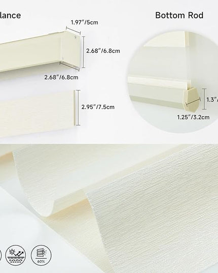 Cordless Motorized Zebra Blinds for Windows with Remote, Custom Smart Semi Sheer Zebra Shades Compatible with Alexa Google, Automatic Electric Light Filtering Zebra Roller Shades, Beige