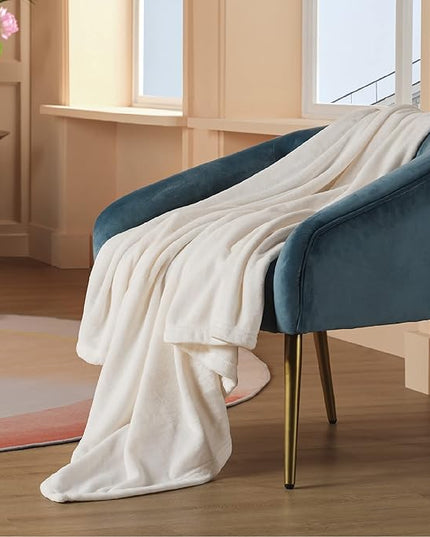 Bedsure GentleSoft Twin XL Fleece Blanket Dorm Bedding - Lightweight Soft Cozy Blankets for Bed, Sofa, Couch, Travel, Camping, Cream, 66"x90"