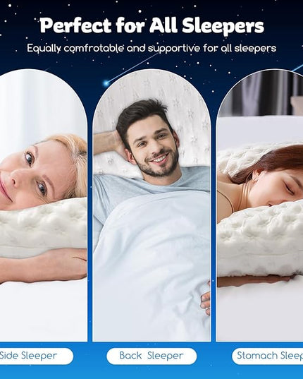 Cooling Side Sleeper Pillow for Neck and Shoulder Pain, Luxury Shredded Memory Foam Curved Bed Pillows for Sleeping Set of 1- Adjustable Queen Size- Washable Cover Crescent White&Extra Grey Pillowcase
