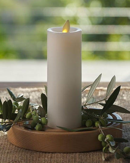 Luminara Classic Slim Flameless LED Candle, White 2" x 6.1", Battery Operated Moving Flame Pillar w/Timer, Safe Realistic Wax Candle, Home Decor