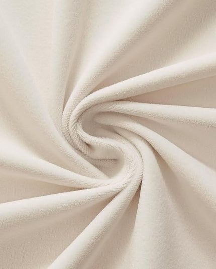 Joydeco Velvet Curtains White Blackout Curtains Thermal Insulated 120 inches Extra Long Window Curtains Soft Room Darkening Drapes for Bedroom Living Room Elegant Rod Pocket 2 Panels Cream White