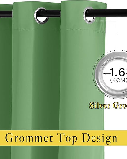 NICETOWN Blackout Room Divider Curtains for Sliding Glass Doors 102 Inches Long 1 Panel, Extra Wide Curtains for Doorway Patio Bedroom Living Room (Froest Green, 80Wx102L, 1 Panel)