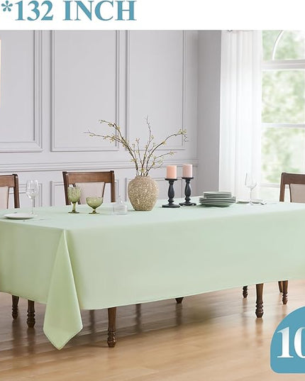 VidaFete Tablecloth 10 Pack 90 * 132inch Rectangle Table Cloth Polyester, Stain Wrinkle Resistant Polyester Dining Table Cover for Kitchen Dinning Party Wedding Rectangular Tabletop Buffet Decoration