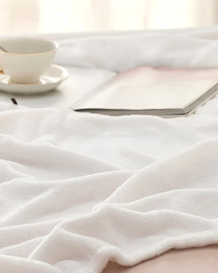 Bedsure GentleSoft Fleece Bed Blankets Full Size White - Soft Lightweight Plush Fuzzy Cozy Luxury Blanket Microfiber, 84x90 inches