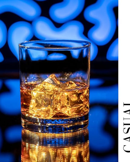 Krosno Whisky Sour Tumbler Glasses Old Fashioned Bourbon Cognac Brandy | Set of 6 | 10.1 oz | Blended Collection | Perfect for cocktails, drinks, water, juice, scotch, irish liquor, whisky
