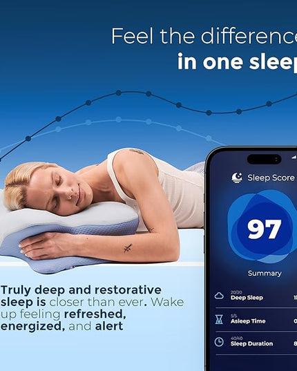 Derila Ergo Pillowcase Cervical Neck Pillow for Sleeping Pillow Case Contour Memory Foam Pillows for Back, Side Sleeper (Pillowcase - 21.25 x 14.17 x 4.72 in) Pillow Case only