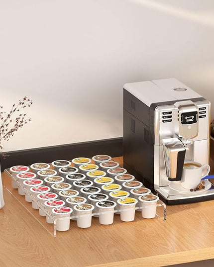 AITEE Acrylic K Cup Drawer Organizer, Clear K Cup Organizer Tray for Drawer or Countertop Storage,Hold 35 Coffee Capsules,K Cup Coffee Pod Holder for Office and Kitchen K Cup Storage (11.6x15.3Inches)