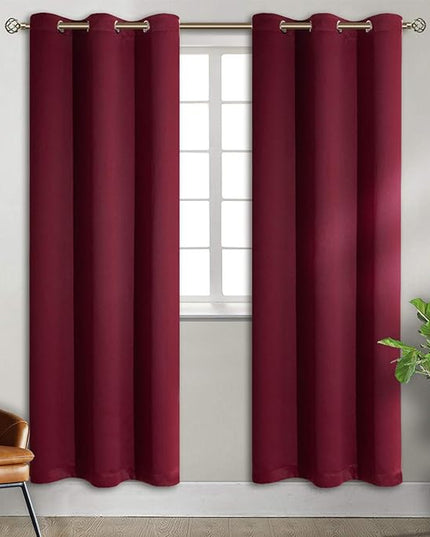 BGment Blackout Curtains for Bedroom - Grommet Thermal Insulated Room Darkening Curtains for Living Room, Set of 2 Panels (38 x 84 Inch, Burgundy)
