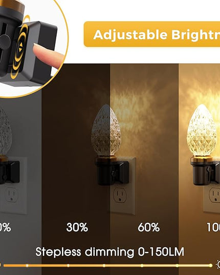L LOHAS LED Night Light, LED Night Lights Plug into Wall, Dimmable Night Light with Auto Light Sensor, 3000K Warm White 0-100LM, Adjustable Brightness Nightlight, Bathroom Hallway Bedroom