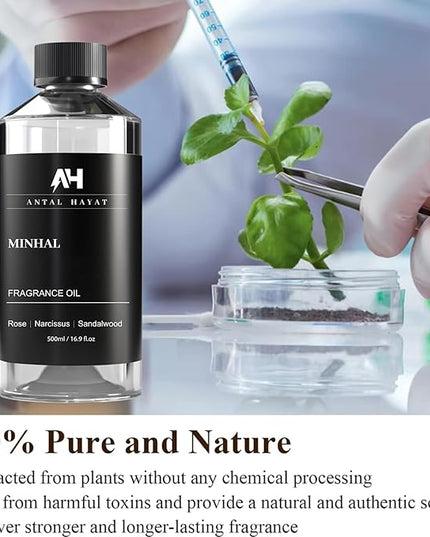 Hotel Scents Diffuser Oil Minhal 500mL – Luxury Home Scent Refill with Rose, Narcissus, Patchouli – Inspired by Iris de Nuit Perfume – Premium Essential Oil for Waterless & Ultrasonic Diffuser