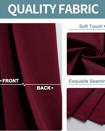 ChrisDowa Burgundyout Curtains 78 inches Long for Bedroom - 2 Panels Set Grommet Thermal Insulated Room Darkening Curtains for Living Room (Burgundy, 42 x 78 Inch)
