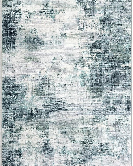IOHOUZE Modern Abstract Area Rugs 5x7 Ft Washable Rugs for Living Room, Non Slip Dining Room Rug, Printed Faux Wool Rugs for Bedroom, Floor Carpet for Office Nursery Playroom, Sage Grey