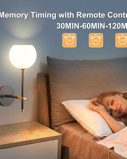 Black Gold Battery Operated Wall Sconces Set of 2, Rechargeable Wireless Wall Lights with Milky White Frosted Glass, 12 RGB and 3CCT Dimmable, Wall Lamps with Remote for Bedroom Living Room Hallway