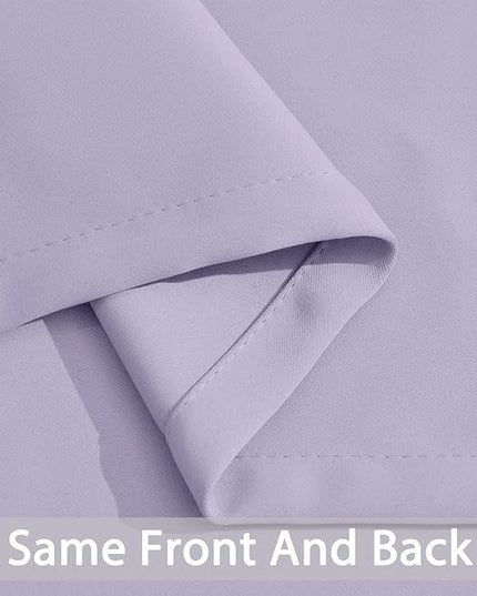 Yakamok Blackout Curtains Room Darkening Thermal Insulated Window Panels,Solid Grommet Top Drapes for Bedroom/Living Room(42Wx72L, Lilac, 2 Panels)