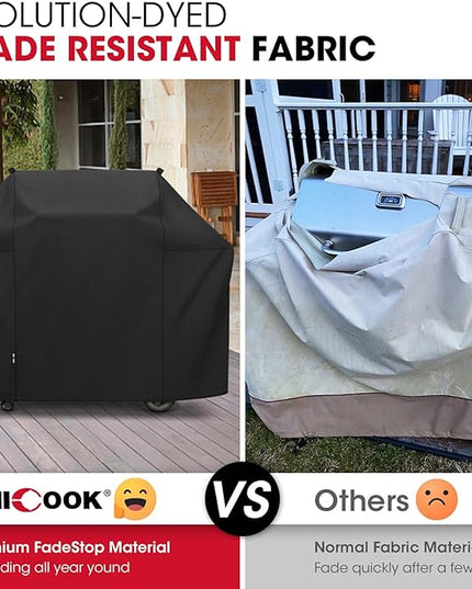 Unicook 58 Inch Grill Cover for Weber Genesis II, LX 300 Series and Genesis 300 Series Gas Grills, Heavy Duty Waterproof Fade Resistant BBQ Cover, All Weather Protection, Compared to Weber 7130