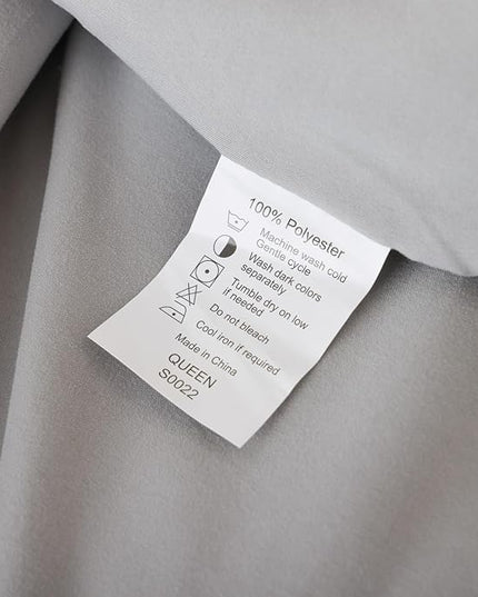ROSGONIA Twin Comforter & Pillowcase Set, Lightweight Grey Bedding for College Girls & Boys